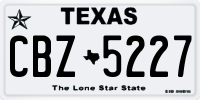 TX license plate CBZ5227