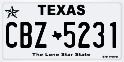 TX license plate CBZ5231