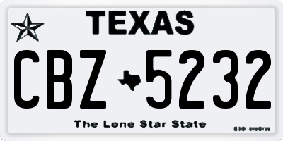 TX license plate CBZ5232
