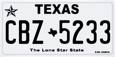 TX license plate CBZ5233