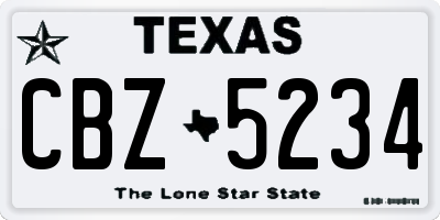 TX license plate CBZ5234