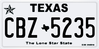 TX license plate CBZ5235