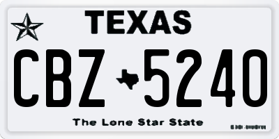 TX license plate CBZ5240