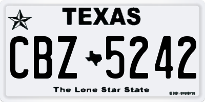 TX license plate CBZ5242