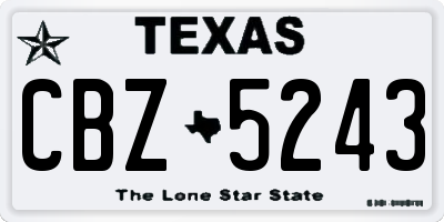 TX license plate CBZ5243