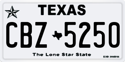 TX license plate CBZ5250
