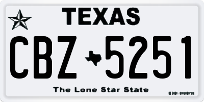 TX license plate CBZ5251