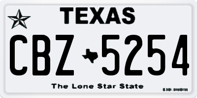 TX license plate CBZ5254