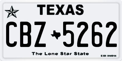 TX license plate CBZ5262