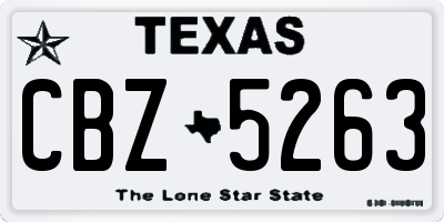 TX license plate CBZ5263