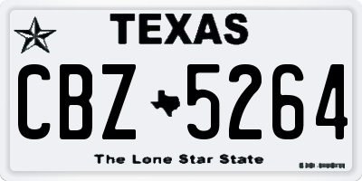 TX license plate CBZ5264