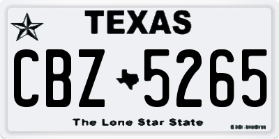 TX license plate CBZ5265
