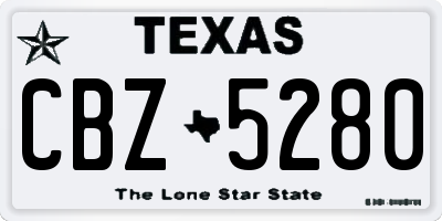 TX license plate CBZ5280
