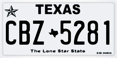 TX license plate CBZ5281