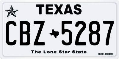 TX license plate CBZ5287