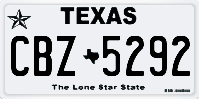 TX license plate CBZ5292