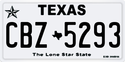 TX license plate CBZ5293