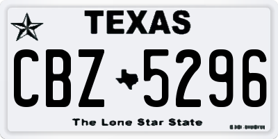 TX license plate CBZ5296