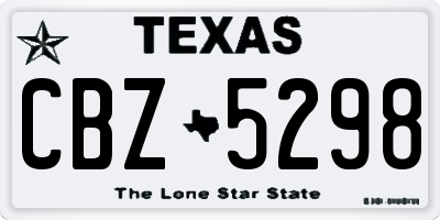 TX license plate CBZ5298