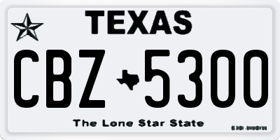 TX license plate CBZ5300