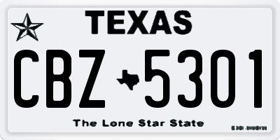 TX license plate CBZ5301
