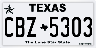 TX license plate CBZ5303