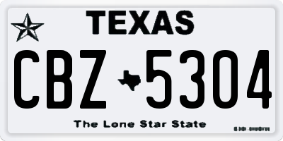 TX license plate CBZ5304