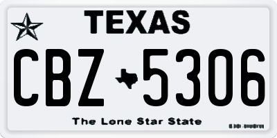 TX license plate CBZ5306