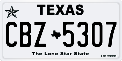 TX license plate CBZ5307