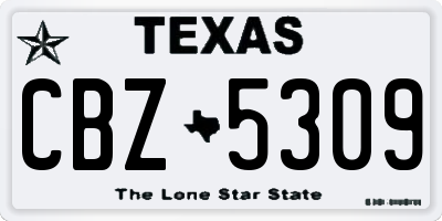 TX license plate CBZ5309
