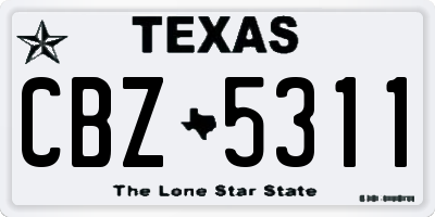 TX license plate CBZ5311