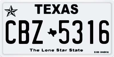 TX license plate CBZ5316