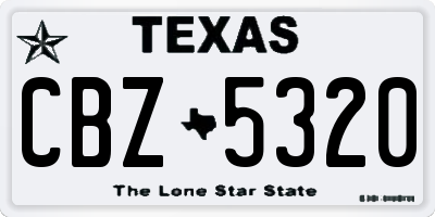 TX license plate CBZ5320