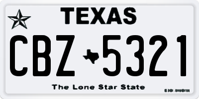 TX license plate CBZ5321