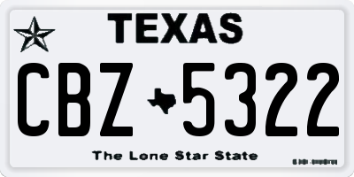 TX license plate CBZ5322