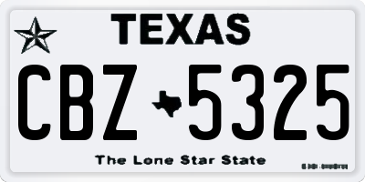 TX license plate CBZ5325