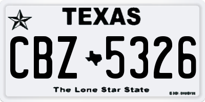 TX license plate CBZ5326