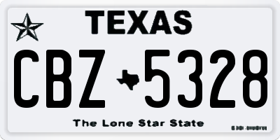 TX license plate CBZ5328