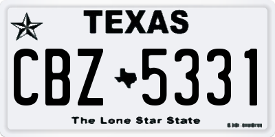 TX license plate CBZ5331