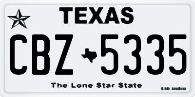 TX license plate CBZ5335
