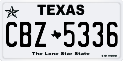 TX license plate CBZ5336