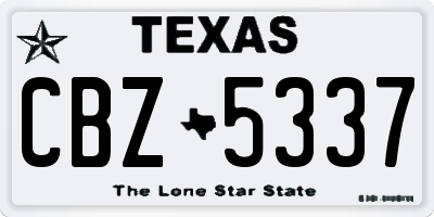 TX license plate CBZ5337