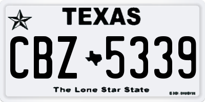 TX license plate CBZ5339
