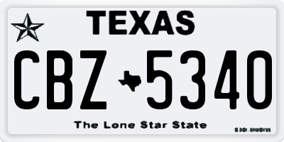 TX license plate CBZ5340