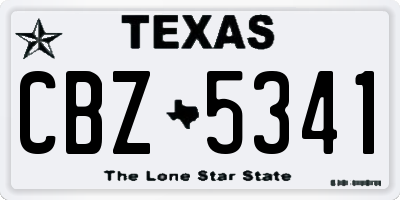 TX license plate CBZ5341