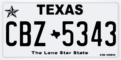 TX license plate CBZ5343