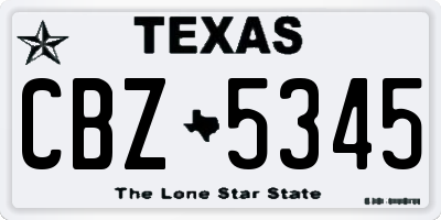 TX license plate CBZ5345