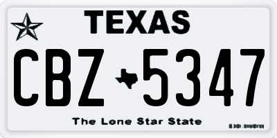 TX license plate CBZ5347