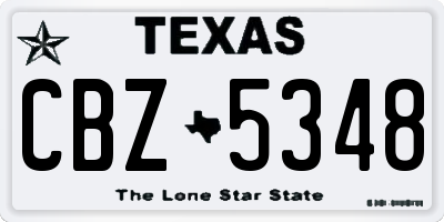 TX license plate CBZ5348