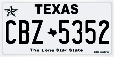 TX license plate CBZ5352